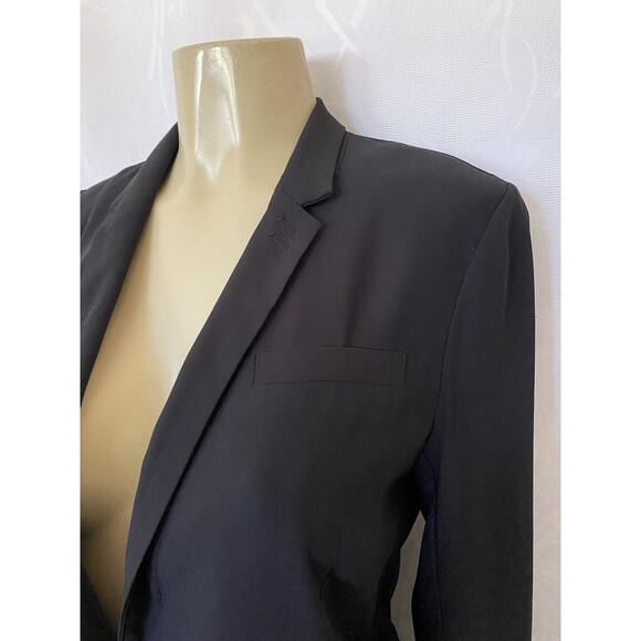 The Kooples Jacket Blazer Black One Button Notch Lapel Crepe Polyester S - Picture 4 of 7